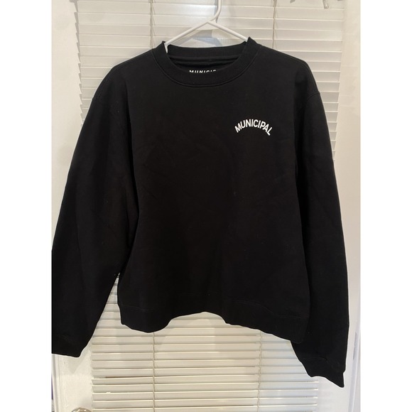 Mark‎ Wahlberg Municipal Origin Varsity Crew Crewneck Womens Size Medium Black - Picture 1 of 6